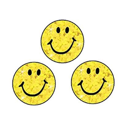Trend® superShapes Stickers; Yellow Sparkle Smiles