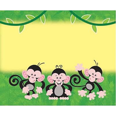 Monkey Mischief™ Self-Adhesive Name Tags