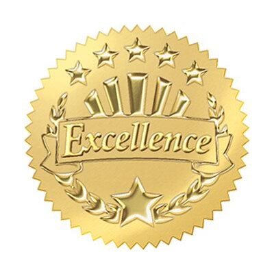 Excellence (Gold) Award Seal; 32/Pack