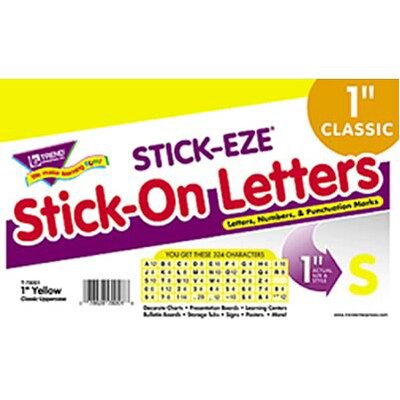 Yellow 1 Letters, Numbers, & Marks STICK-EZE® Stick-On Letters