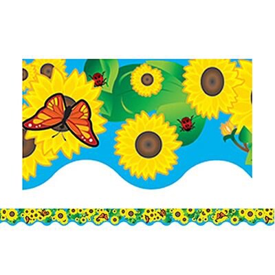 Teacher Created Resources 2 3/16 x 35 Sunflowers Border Trim, 12 Pack (TCR4133)