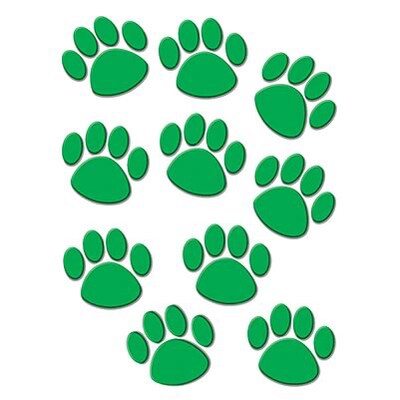 Green Paw Prints Accents