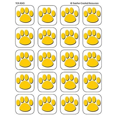 Teacher Created Resources Stickers; Gold Paw Print