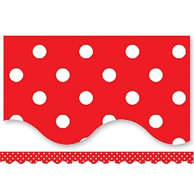 Mini Polka Dots Border Trim, Red, 2-3/16x35, 12/pkg