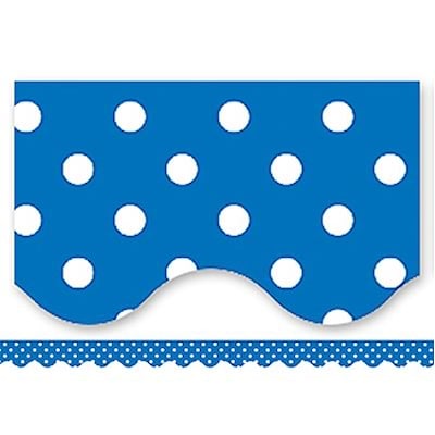 Mini Polka Dots Border Trim, Blue,  2-3/16x35, 12/pkg