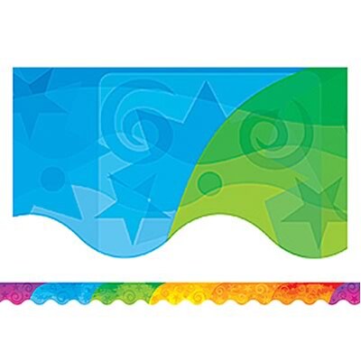 Abstract Rainbow Border Trim, 2-3/16x35, 12/pkg