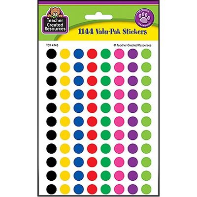 Teacher Created Resources Assorted Mini Circle Stickers; 1144/Pack