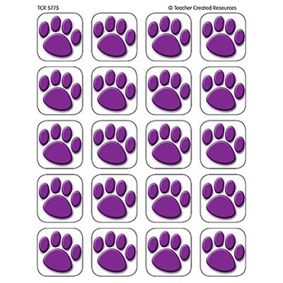 Teacher Created Resources Stickers; Purple Paw Print