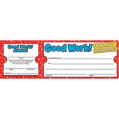 Scholastic Good Work! Ticket Awards, 100 ct. (TF-1612)
