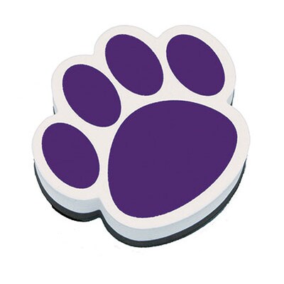 Ashley Magnetic Whiteboard Eraser; Purple Paw