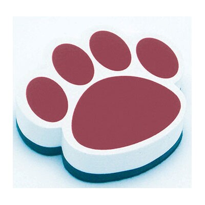 Ashley Magnetic Whiteboard Eraser; Maroon Paw