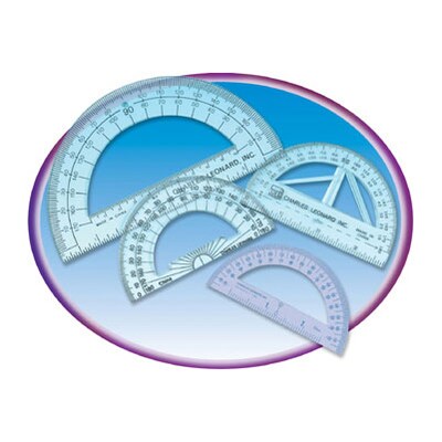 Charles Leonard® Metal Protractor; 4 Ruler Edge