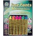 Crafty Dab Jumbo Face Paints, Washable Crayons, Vivid Assorted Colors, Pack of 6 (CV-80030)