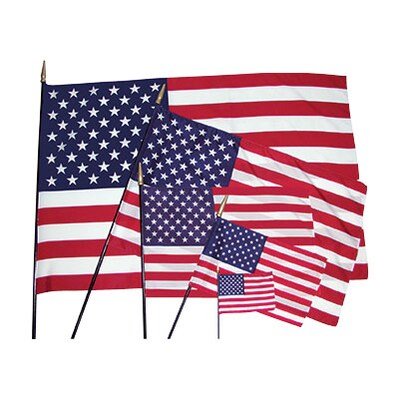 Flagzone Heritage U.S. Classroom Flag, 16 x 24 with Staff (FZ-1049304)