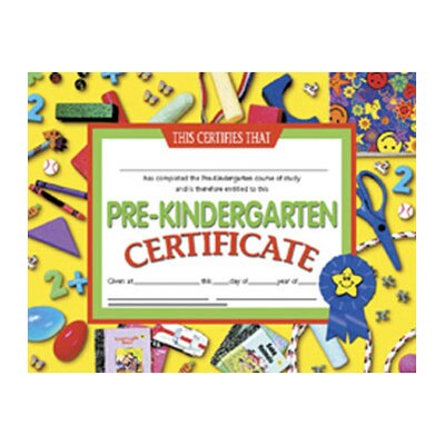 Hayes Pre-Kindergarten Certificate, 8.5 x 11, Pack of 30 (H-VA600)