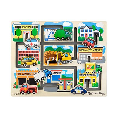 Melissa & Doug Wooden Puzzles; Vehicles Maze