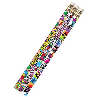 Musgrave Birthday Supreme Motivational Pencils, Pack of 12 (MUS1355D)