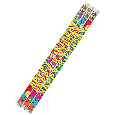 Musgrave Birthday Bash Motivational Pencils, Pack of 12 (MUS2214D)