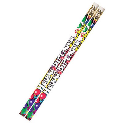 Musgrave Happy Birthday From Your Teacher Motivational Pencils, Pack of 12 (MUS2267D)