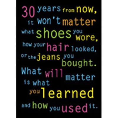 Trend® Educational Classroom Posters; 30 years from now, it wont matter…