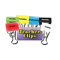 Top Notch Teacher Products 2 Days of the Week Binder Clips, Assorted Colors (TOP2301)