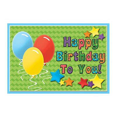Top Notch Teacher Products Happy Birthday to You Smooth Personal Postcards, Multicolor, 30/Pack (TOP5123)