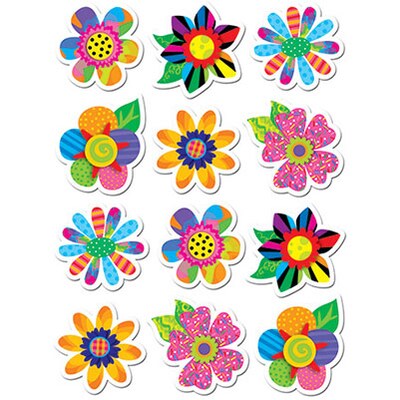 Creative Teaching Press Stickers; Poppin Patterns Spring Flowers