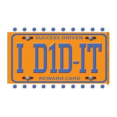 License Plate Reward Punch Cards