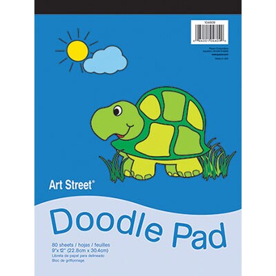 Pacon Doodle Paper Pad, 9 x 12, White, 80 Sheets (PAC104609Q)