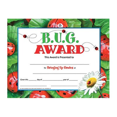 Hayes B.U.G. Award Certificate, 8.5 x 11, Pack of 30 (H-VA591)