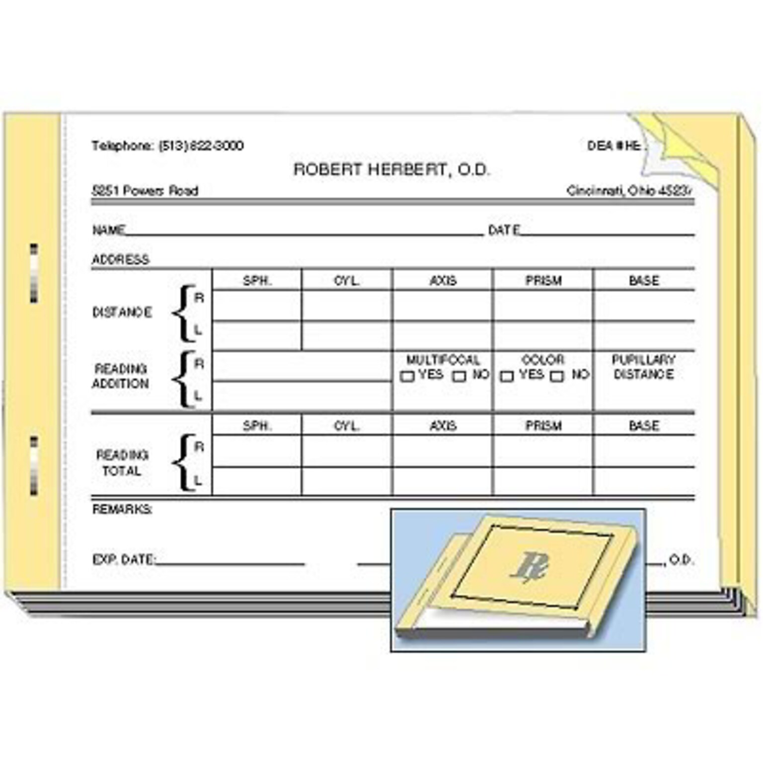 Medical Arts Press® 2-Part Optical Rx Blanks; Carbonless, 4x5-1/2