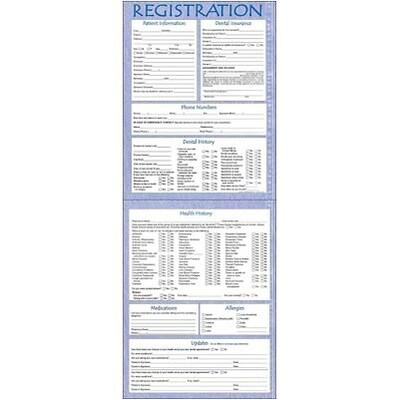 Medical Arts Press® Dental Registration and History Form, Blue Denim Border