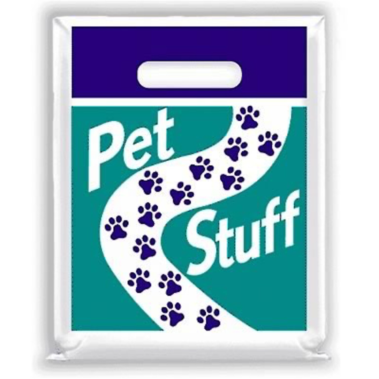 Medical Arts Press® Vet Non-Personalized 2-Color Small Supply Bags; 7-1/2x9, Paw Print Path, Pet Stuff, 100 Bags, (36896)