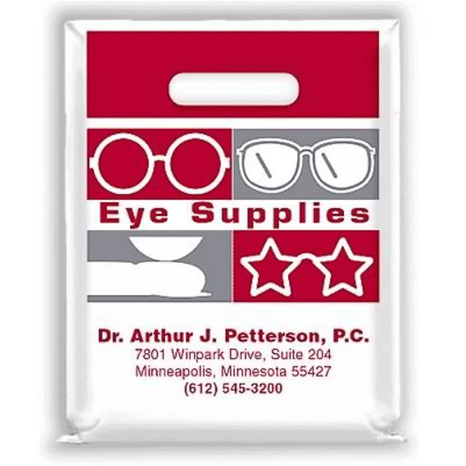 Medical Arts Press® Eye Care Personalized Small 2-Color Supply Bags; 7-1/2x9, Eye Supplies, 100 Bags, (53724)