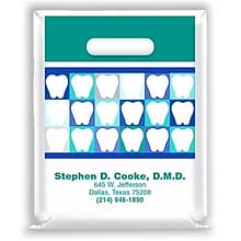 Medical Arts Press® Dental Personalized 2-Color Supply Bags; 7-1/2x9, Tooth Quilt Design, 100 Bags,
