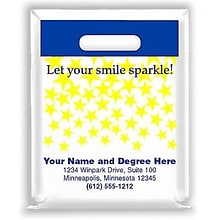 Medical Arts Press® Dental Personalized Small 2-Color Supply Bags; 7-1/2x9, Let Your Smile Sparkle!