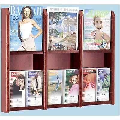 Wooden Mallet Solid Wood/Acrylic Literature Rack; 6 Magazine Pockets