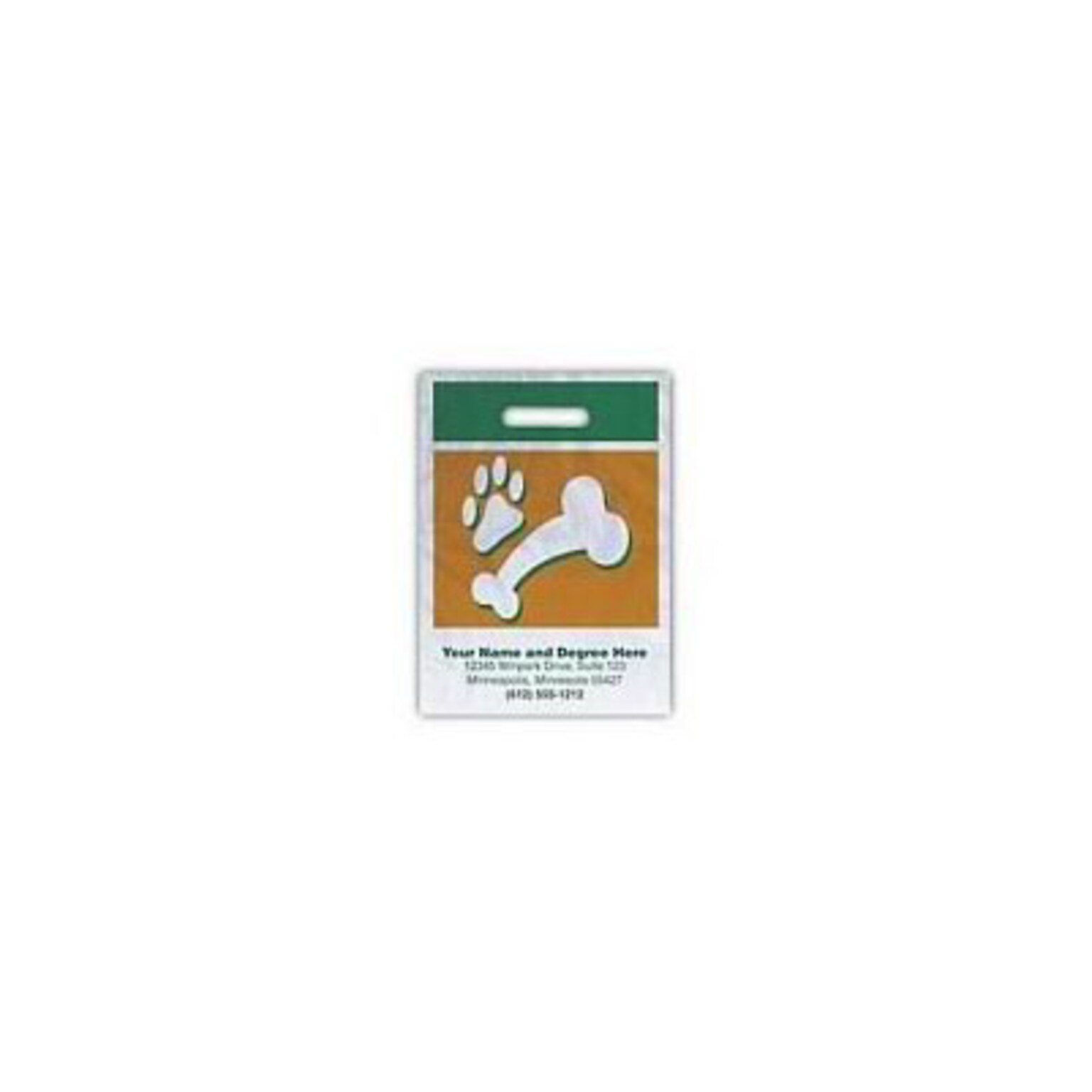 Medical Arts Press® Veterinary Personalized Large 2-Color Supply Bags; 9 x 13, Paw Print & Bone, 100 Bags, (55714)