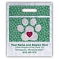 Medical Arts Press® Veterinary Personalized Small 2-Color Supply Bags; 7-1/2x9", Large Paw Print w/Heart, 100 Bags, (55717)
