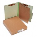 Pressboard 25-Point Classification Folders, Ltr, 4-Section, Leaf Green, 10/box