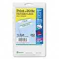 Avery® Print or Write File Folder Labels; White with Green, 11/16x3-7/16, 252 Labels
