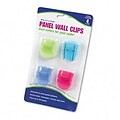 Advantus® Panel Wall Clip; Standard Size, Assorted Colors, 4 per Pack
