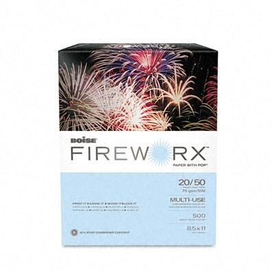 Boise FIREWORX Premium Multi-Use Colored Paper, 20 lbs., 8.5 x 11, Bottle Rocket Blue, 500 Sheets/Ream (MP2201-BE)