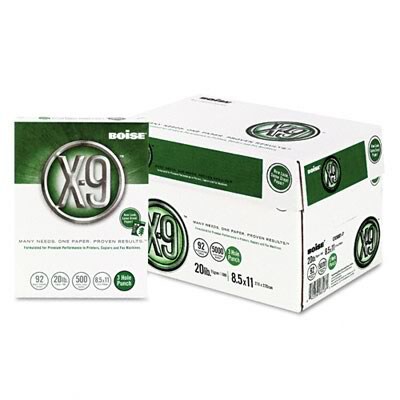 Boise X-9 3 Hole Punch Paper, 8 1/2 x 11, White, 5000/Carton (OX-9001-P)