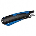COSCO Box Cutters; Easycut, with Self-Retracting Safety-Tipped Blade, Black/Blue