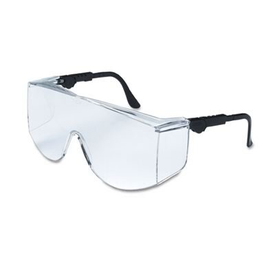 Crews® Tacoma® Wraparound Safety Glasses; Black Frames, Clear Lenses