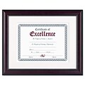 DAX® Document Frames; Matted w/Certificate, 11x14, Rosewood/Black
