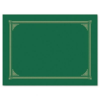 Certificate/Document Cover, Linen Stock, Green, Six per Pack