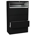 800 Series Five-Drawer Lateral File, Roll-Out/Posting Shelves, 42w x 67h, Black