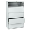 800 Series Five-Drawer Lateral File w/roll-Out Shelf, 42w, Light Gray